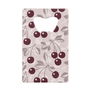 Pattern with Cherries 2 Wallet Bottle Opener