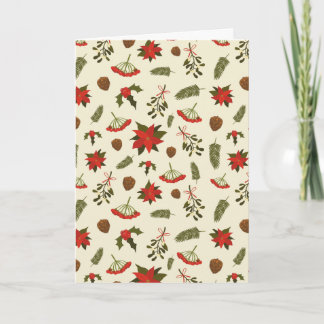 Pattern with Christmas Motifs Holiday Card