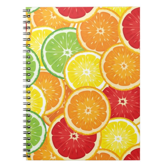 Pattern with citrus fruits notebook (Front)