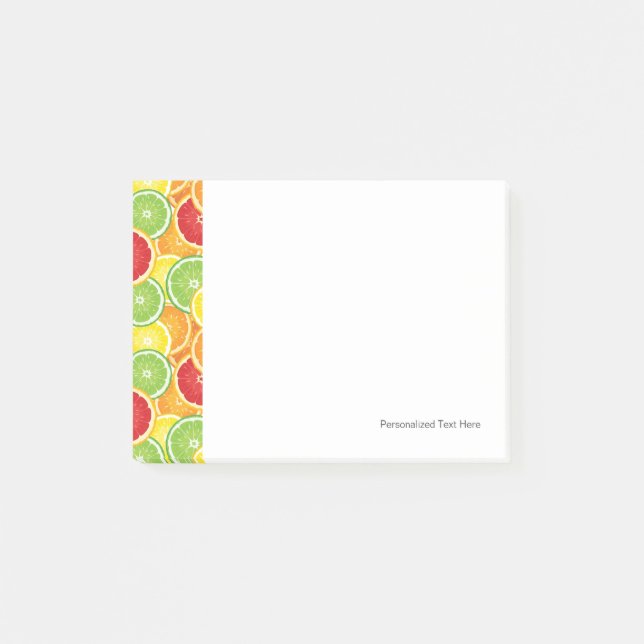 Pattern with citrus fruits post-it notes (Front)
