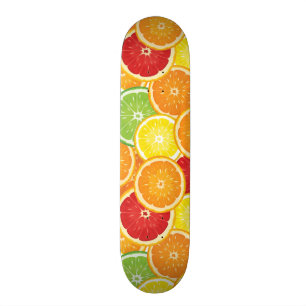 Pattern with citrus fruits skateboard