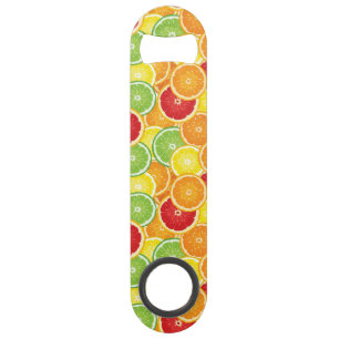 Pattern with citrus fruits speed bottle opener