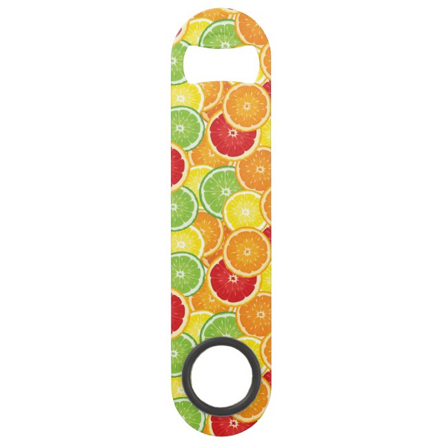 Pattern with citrus fruits speed bottle opener (Front)