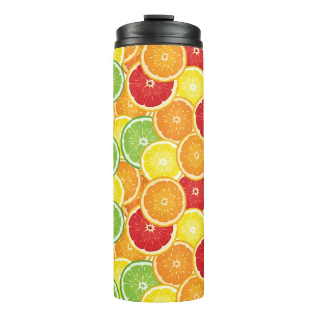 Pattern with citrus fruits thermal tumbler (Front)