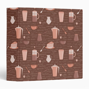 Pattern with coffee related elements binder