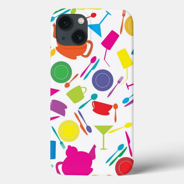 Pattern With Coloured Kitchen Stuff Case-Mate iPhone Case (Back)