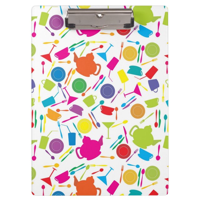 Pattern With Coloured Kitchen Stuff Clipboard (Front)