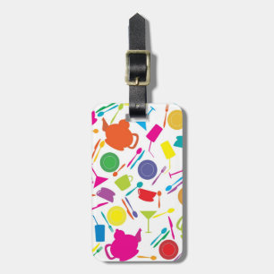 Pattern With Coloured Kitchen Stuff Luggage Tag