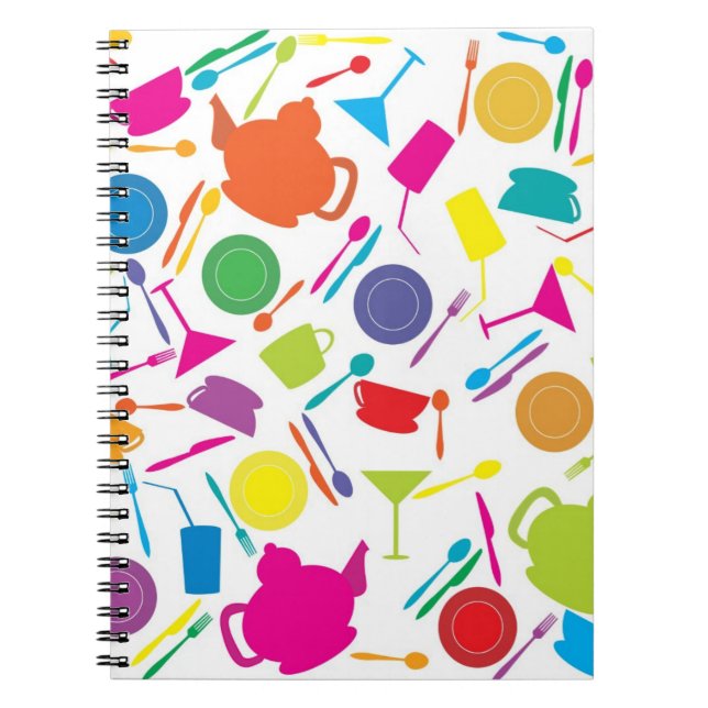 Pattern With Coloured Kitchen Stuff Notebook (Front)