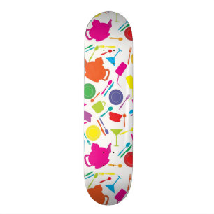 Pattern With Coloured Kitchen Stuff Skateboard
