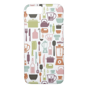 Pattern with colourful cooking icons iPhone 8/7 case