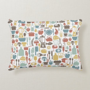 Pattern with cooking icons decorative pillow