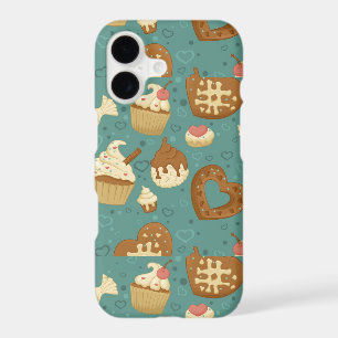 Pattern with cupcakes and candies