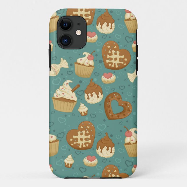 Pattern with cupcakes and candies Case-Mate iPhone case (Back)