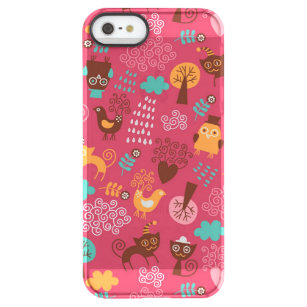 Pattern with cute birds and cats permafrost® iPhone SE/5/5s case