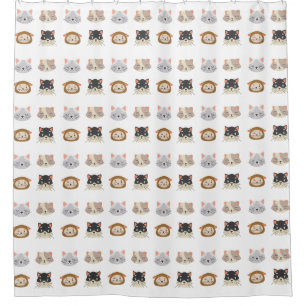 Pattern with Cute Cat Heads
