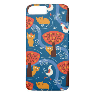 pattern with cute cats and birds Case-Mate iPhone case