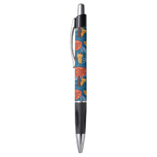 pattern with cute cats and birds pen