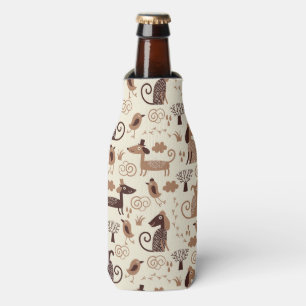 pattern with cute dogs bottle cooler