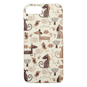 pattern with cute dogs iPhone 8/7 case