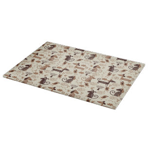 pattern with cute dogs cutting board