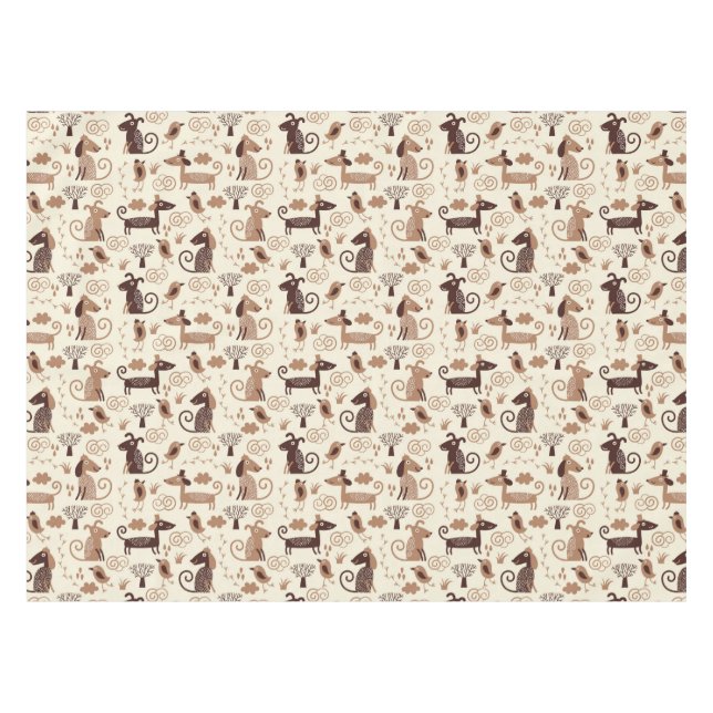 pattern with cute dogs tablecloth (Front (Horizontal))