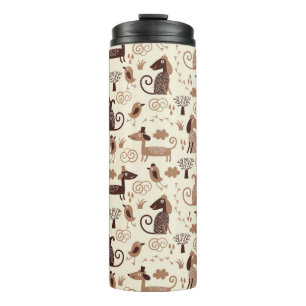 pattern with cute dogs thermal tumbler