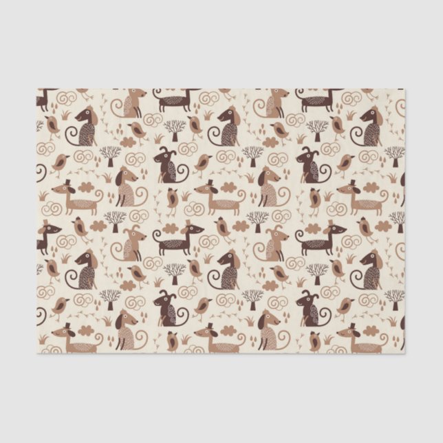 pattern with cute dogs tissue paper (Front)