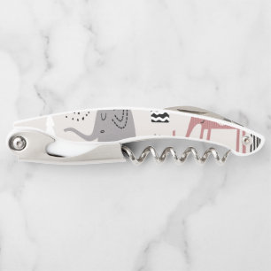 pattern with cute elephants and giraffes giant corkscrew
