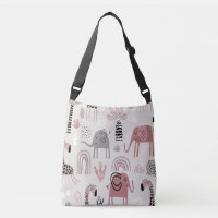 pattern with cute elephants and giraffes giant