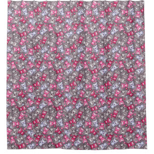 pattern with cute kawaii doodle cats