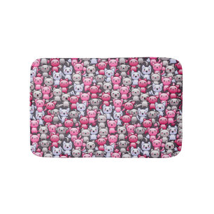pattern with cute kawaii doodle cats 2 bath mat