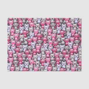 pattern with cute kawaii doodle cats 2 tissue paper