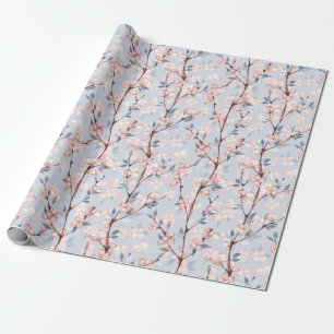 Pattern with delicate spring sakura flowers wrapping paper