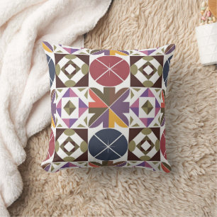 Pattern with different Geometric Shapes Throw Pillow