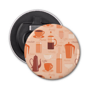 Pattern with drinks and text bottle opener