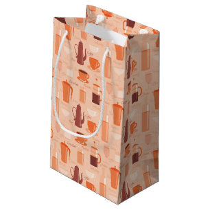 Pattern with drinks and text small gift bag