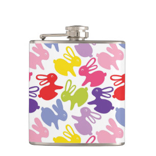 pattern with Easter rabbits Hip Flask