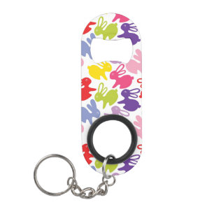 pattern with Easter rabbits Mini Bottle Opener