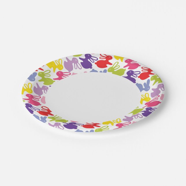 pattern with Easter rabbits Paper Plate (Angled)