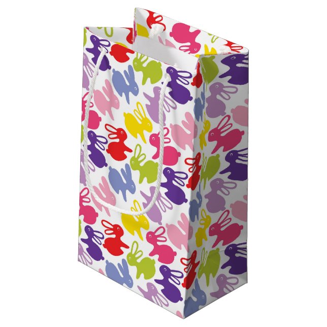 pattern with Easter rabbits Small Gift Bag (Back Angled)