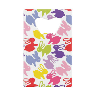 pattern with Easter rabbits Wallet Bottle Opener
