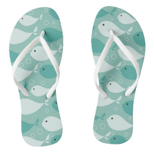 pattern with fish 2 flip flops