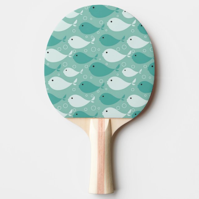 pattern with fish 2 ping pong paddle (Front)