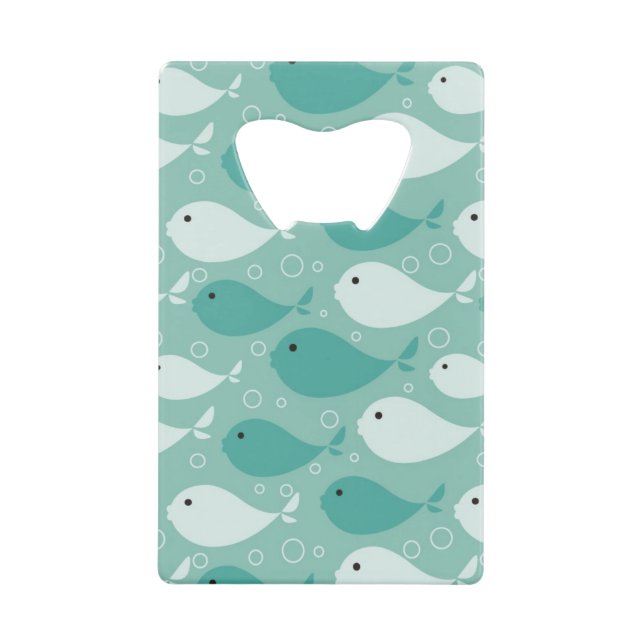 pattern with fish 2 wallet bottle opener (Front)
