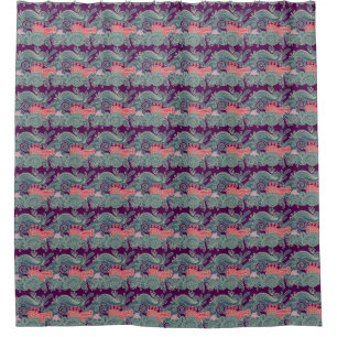 Pattern With Fish And Purple Wave