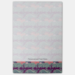 Pattern With Fish And Purple Wave Post-it Notes