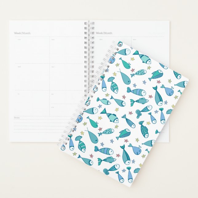 Pattern With Fish And Starfish Planner (Display)