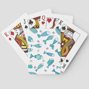 Pattern With Fish And Starfish Playing Cards
