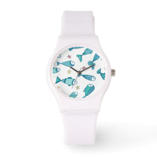 Pattern With Fish And Starfish Watch